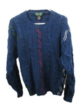 Colours by Alexander Julian Men's Vintage Navy Linen Blend Sweater Size Medium